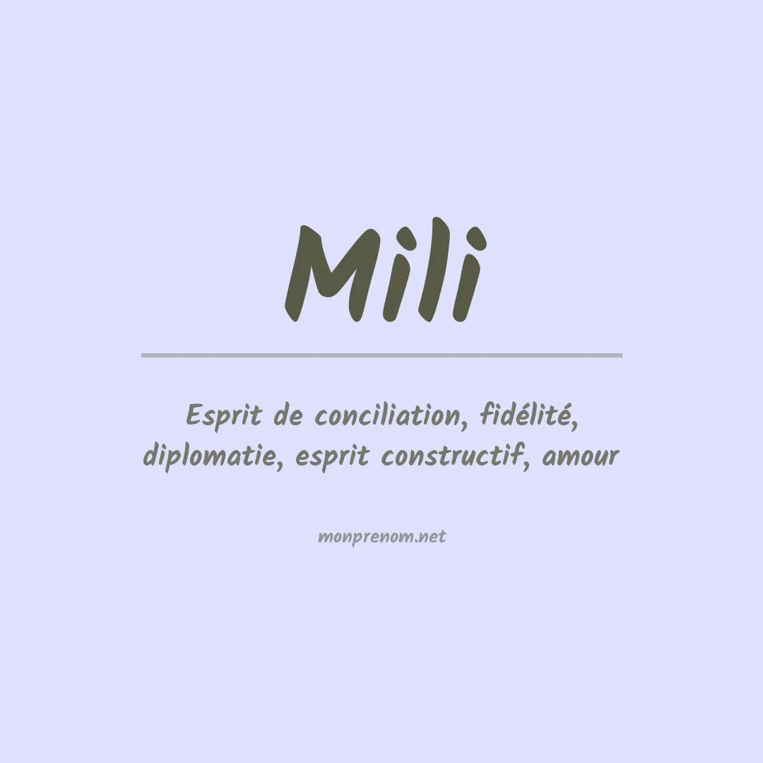 Prénom Mili