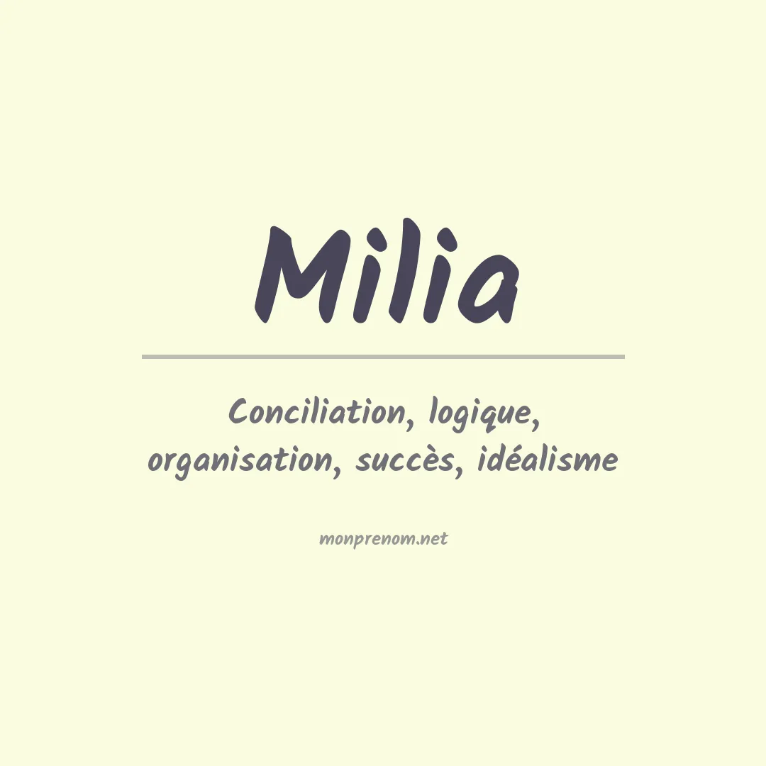 Prénom Milia