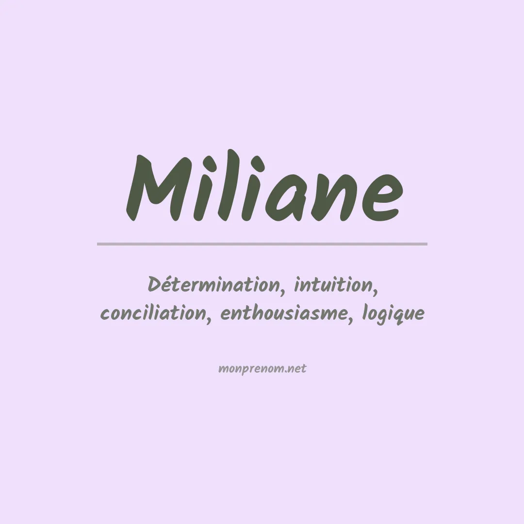 Prénom Miliane