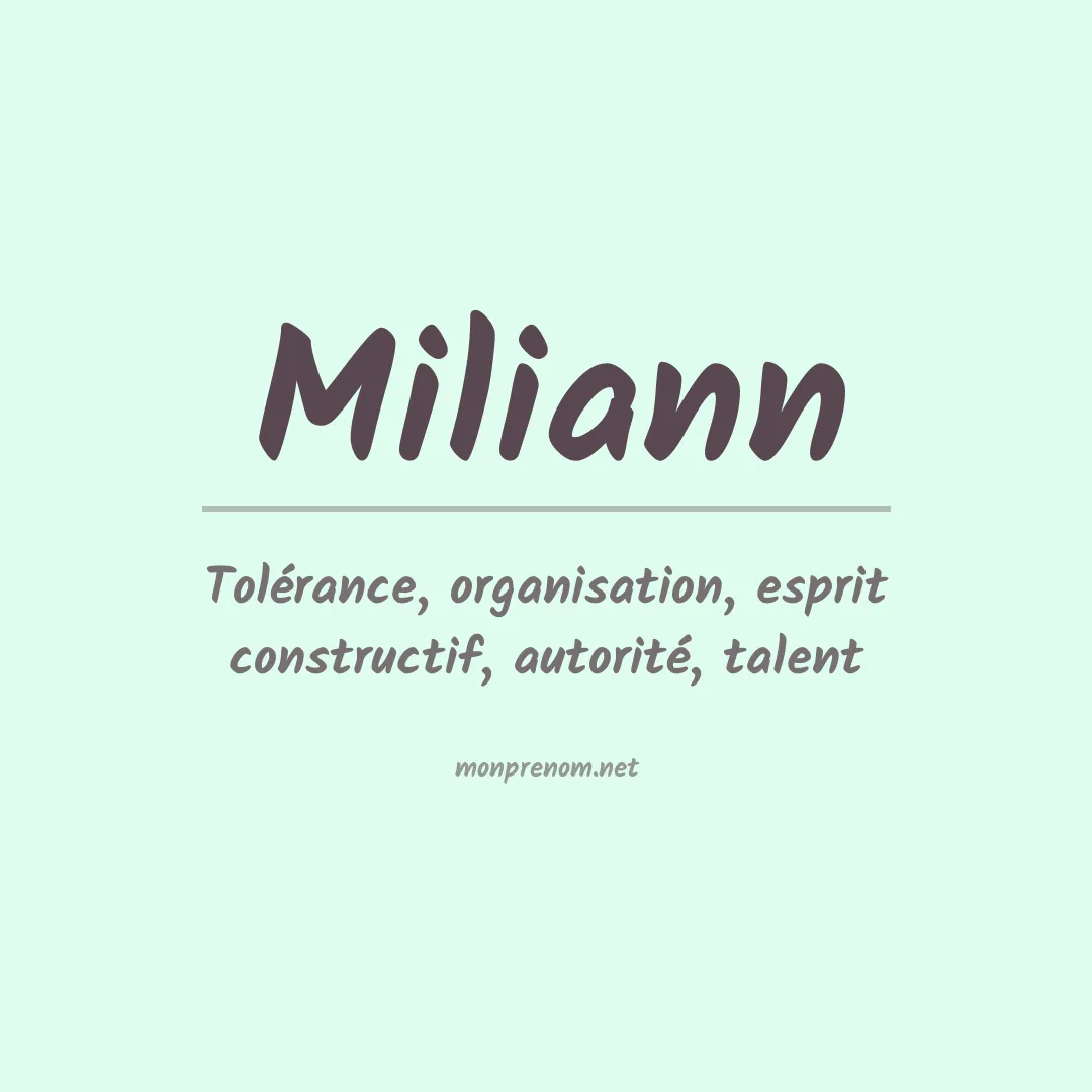 Signification du prénom Miliann