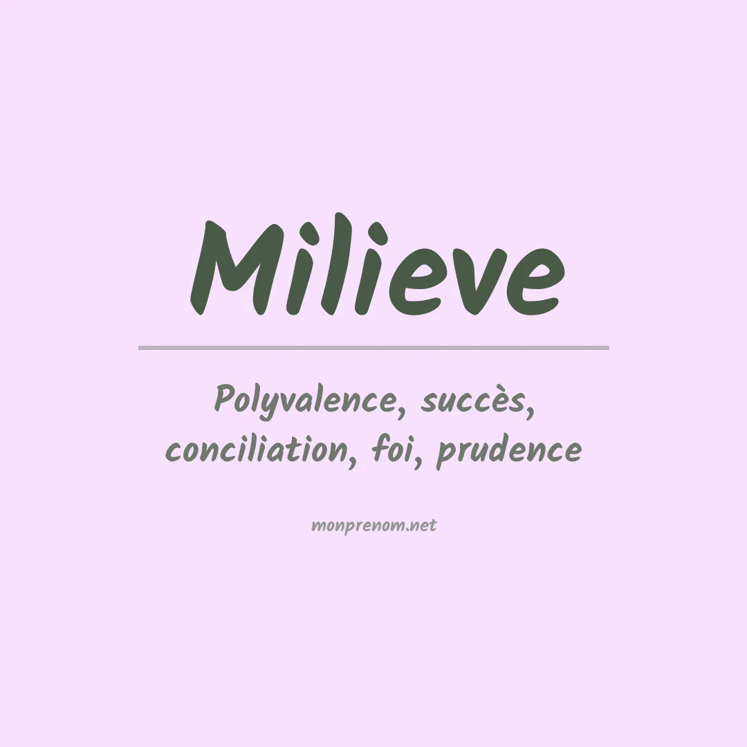 Signification du prénom Milieve