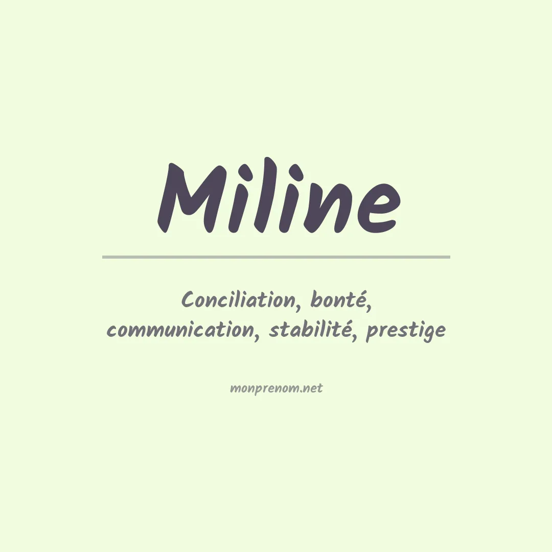 Prénom Miline