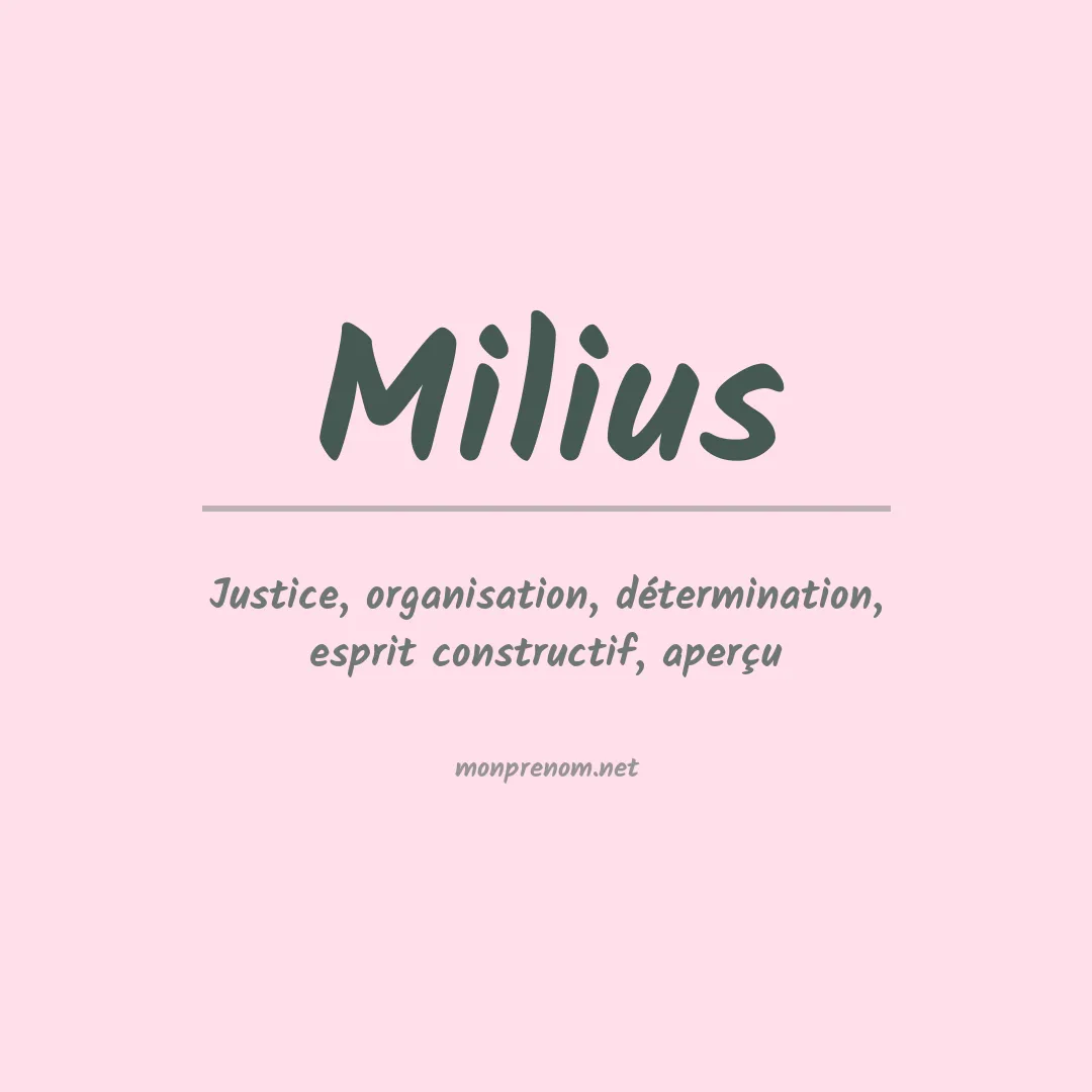 Prénom Milius