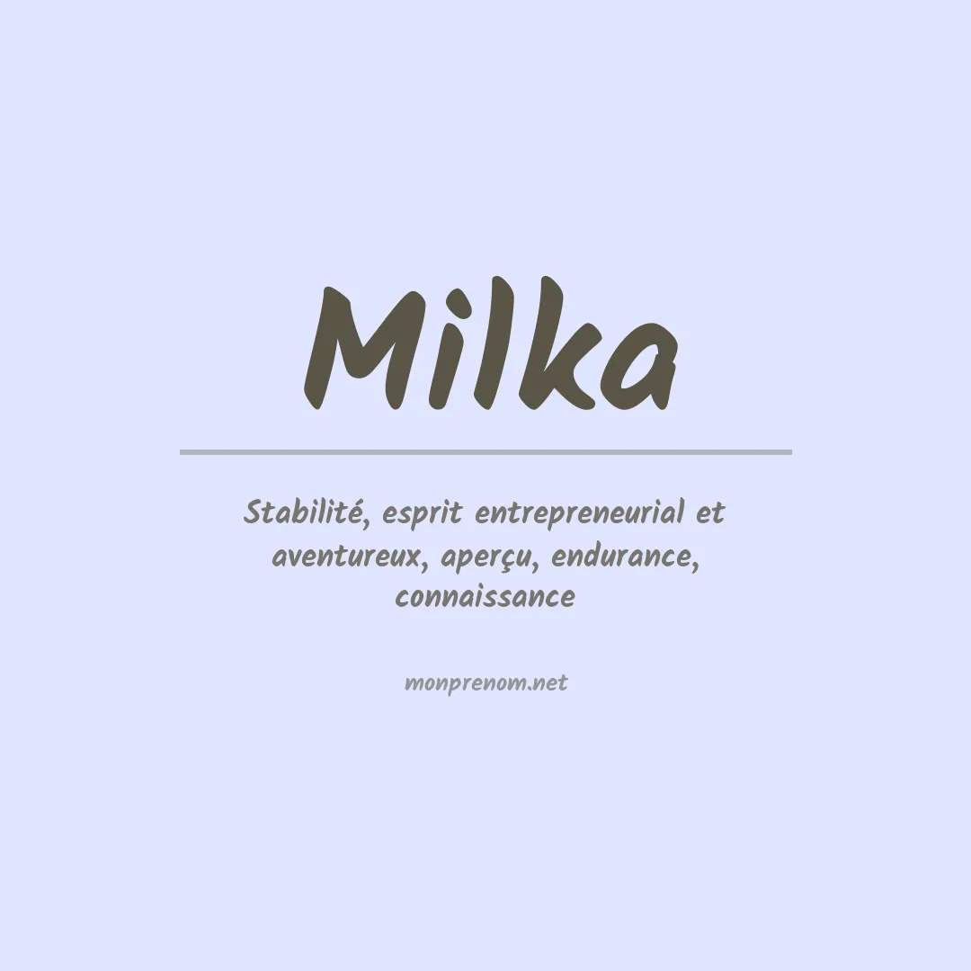 Prénom Milka
