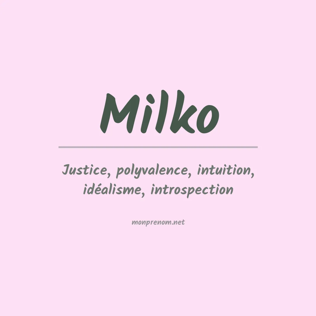 Prénom Milko