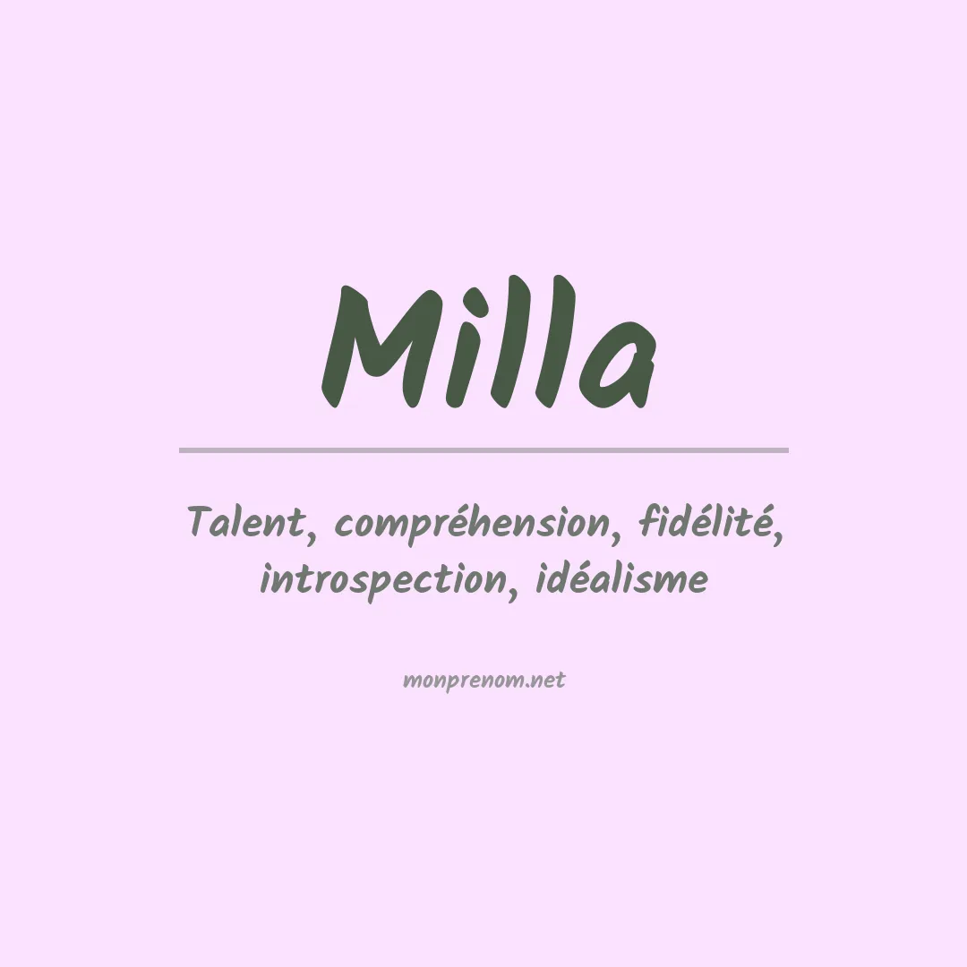 Prénom Milla
