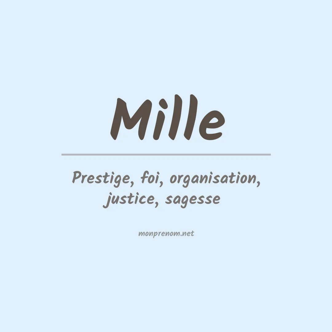 Prénom Mille