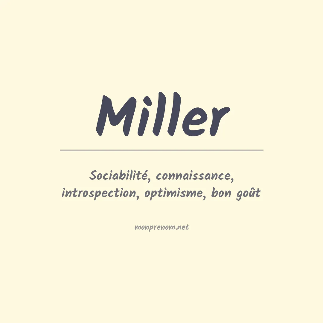 Prénom Miller