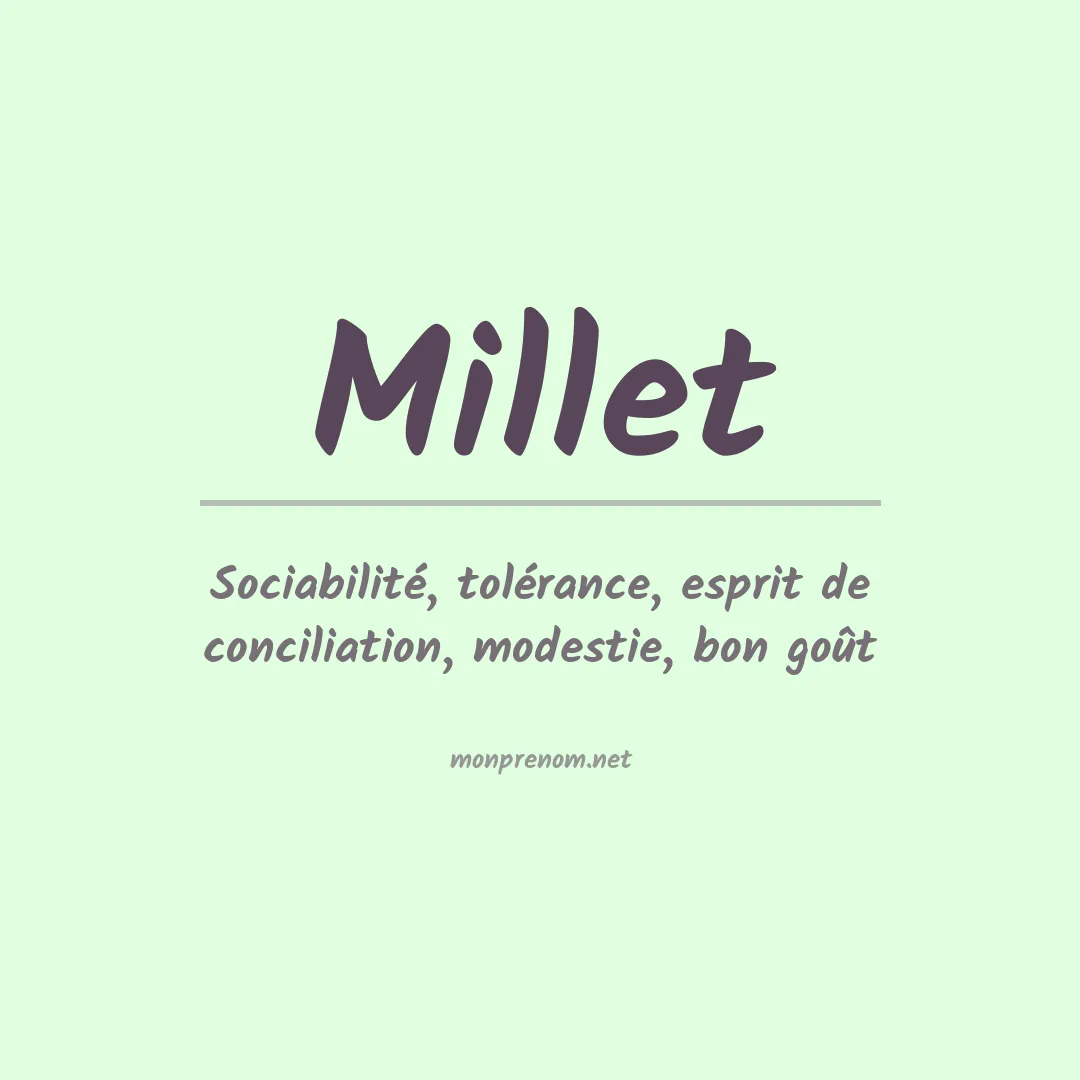 Prénom Millet