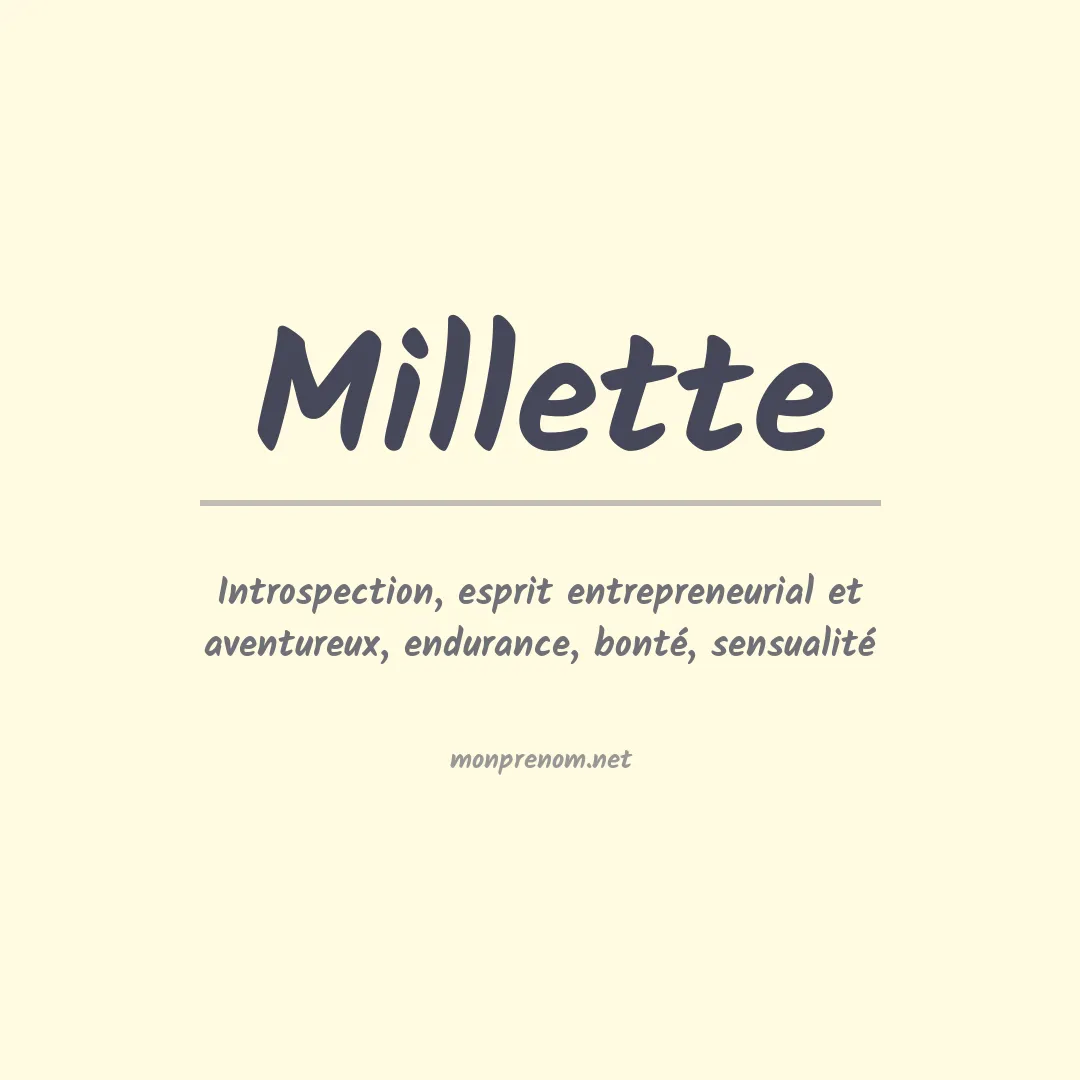 Prénom Millette