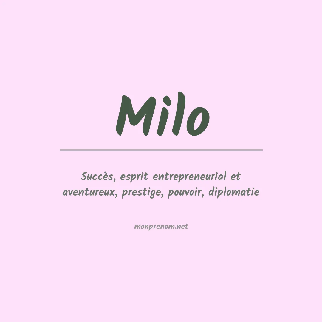 Prénom Milo