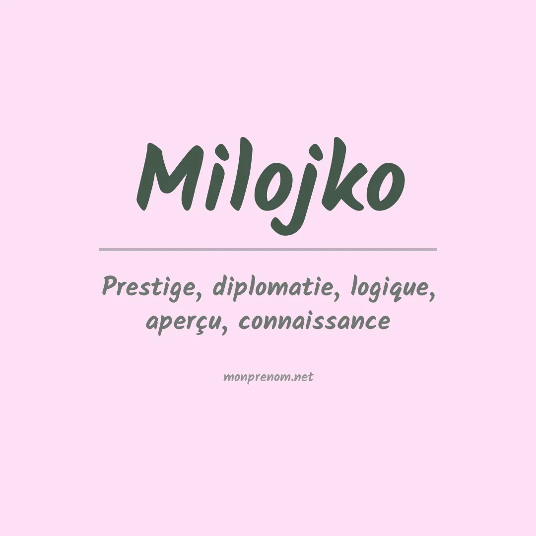 Signification du prénom Milojko