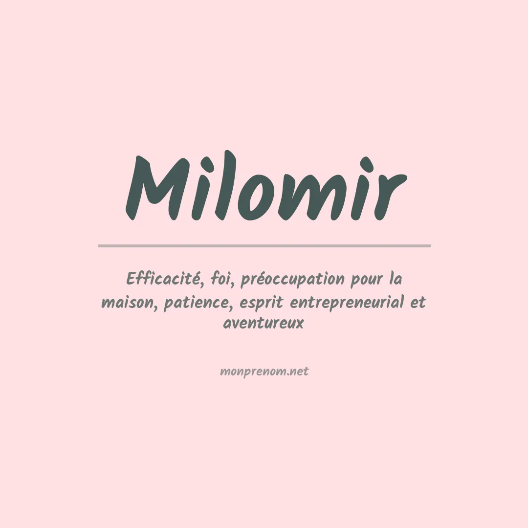 Prénom Milomir