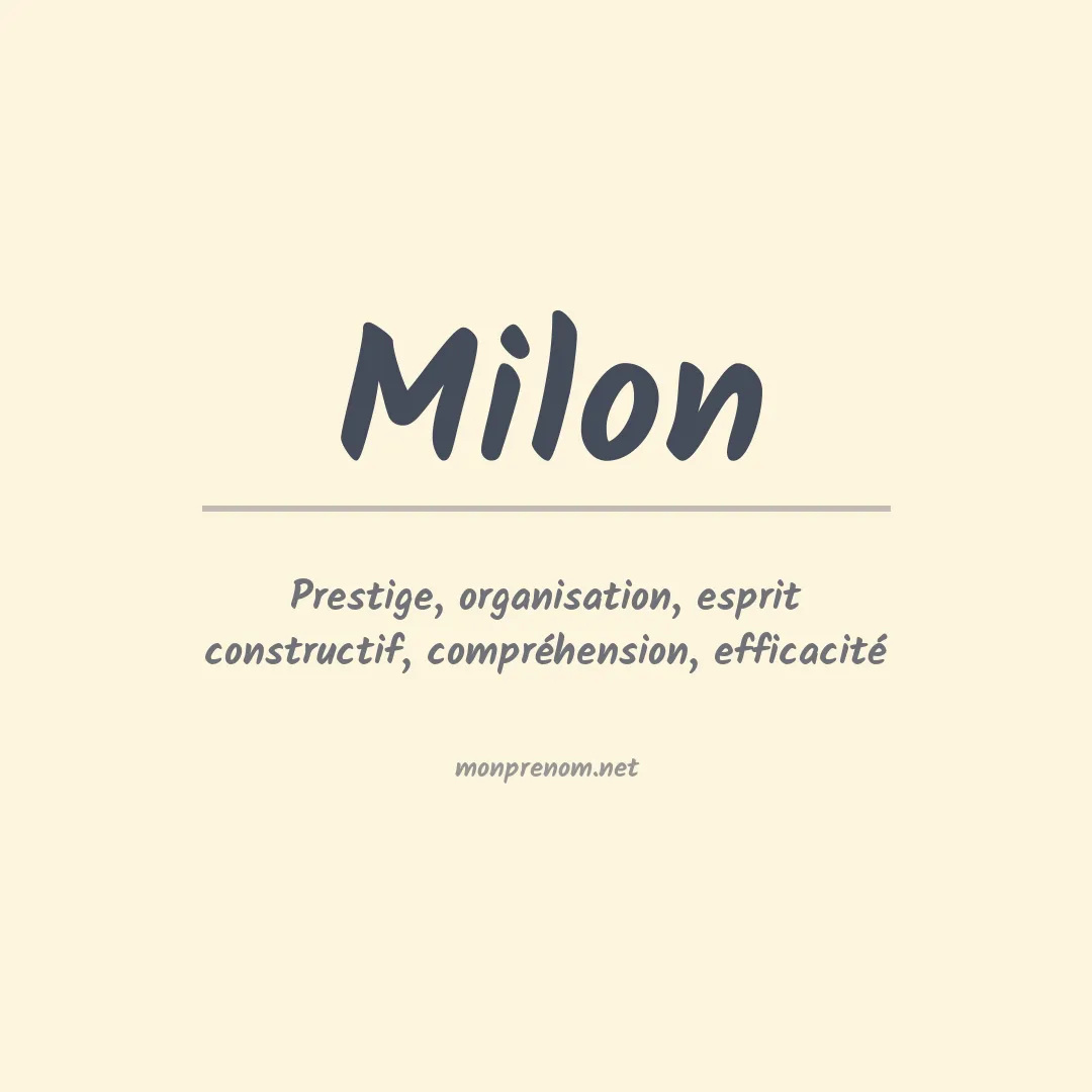 Prénom Milon