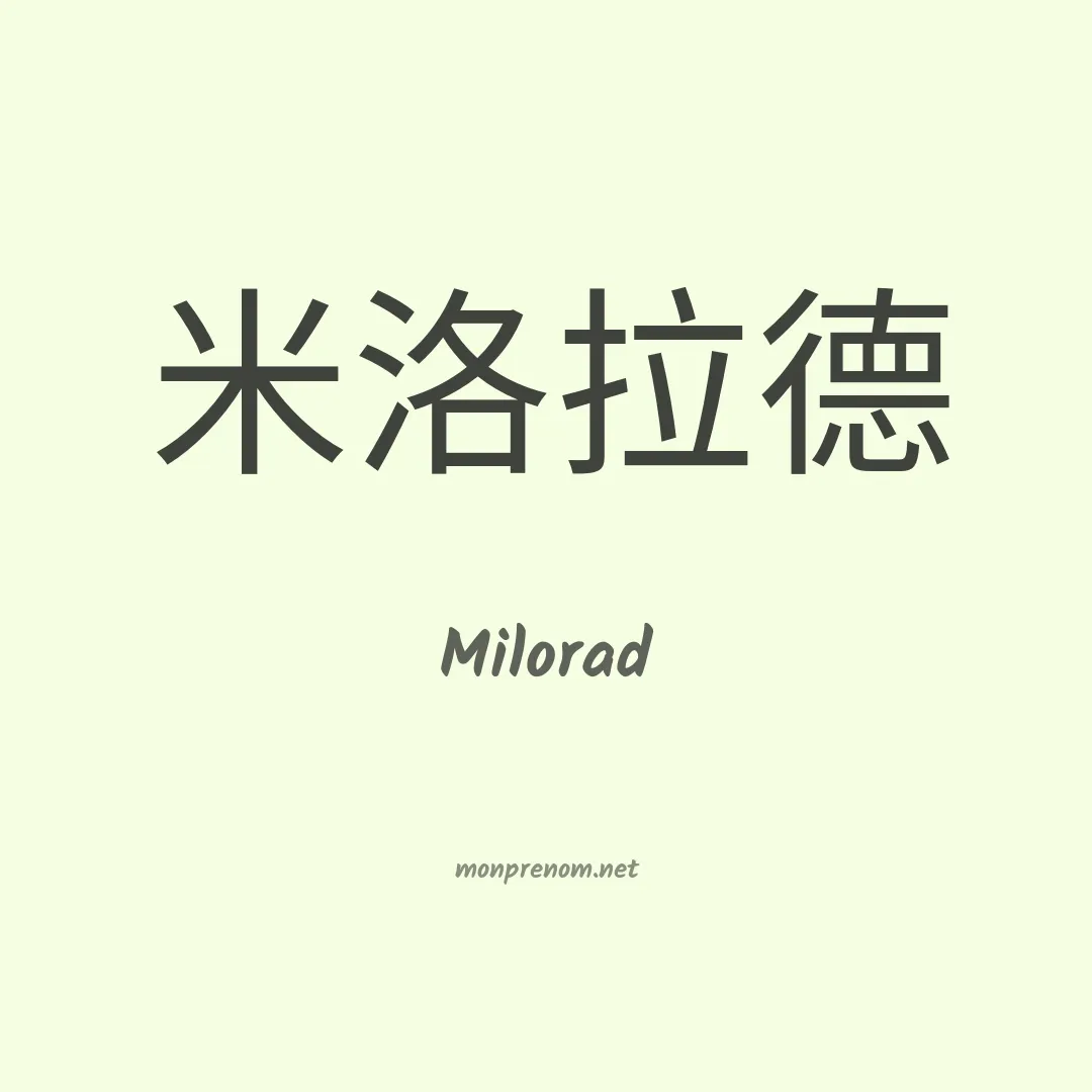 Milorad en chinois