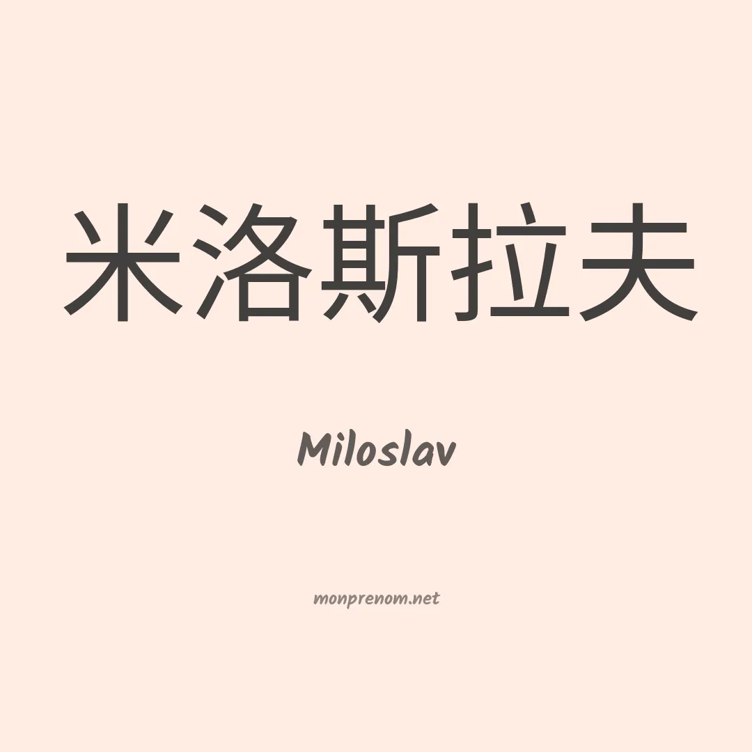 Miloslav en chinois