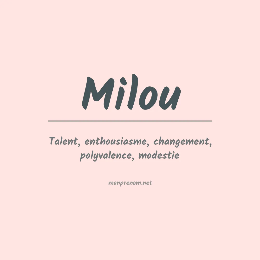 Signification du prénom Milou