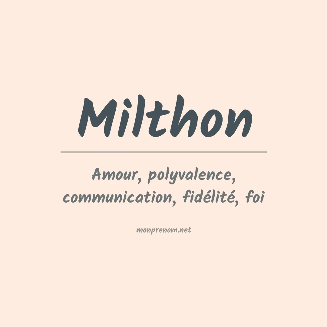 Prénom Milthon