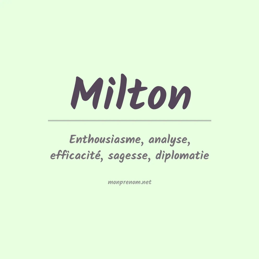 Prénom Milton