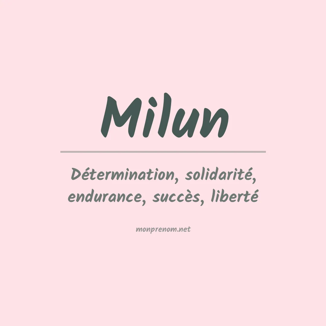 Signification du prénom Milun