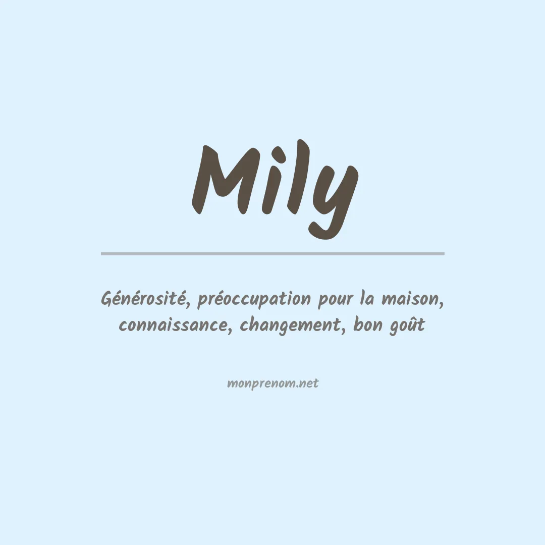 Prénom Mily