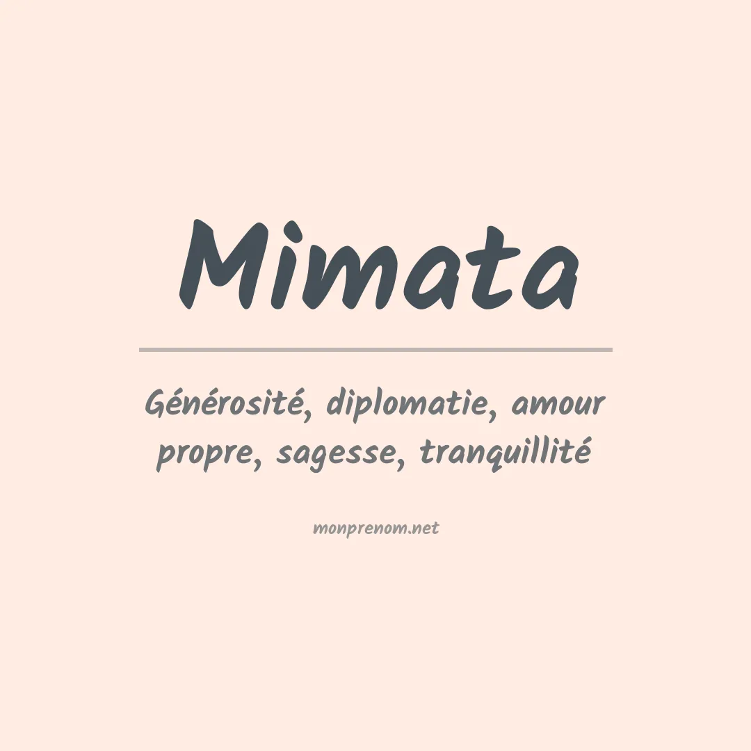 Signification du prénom Mimata