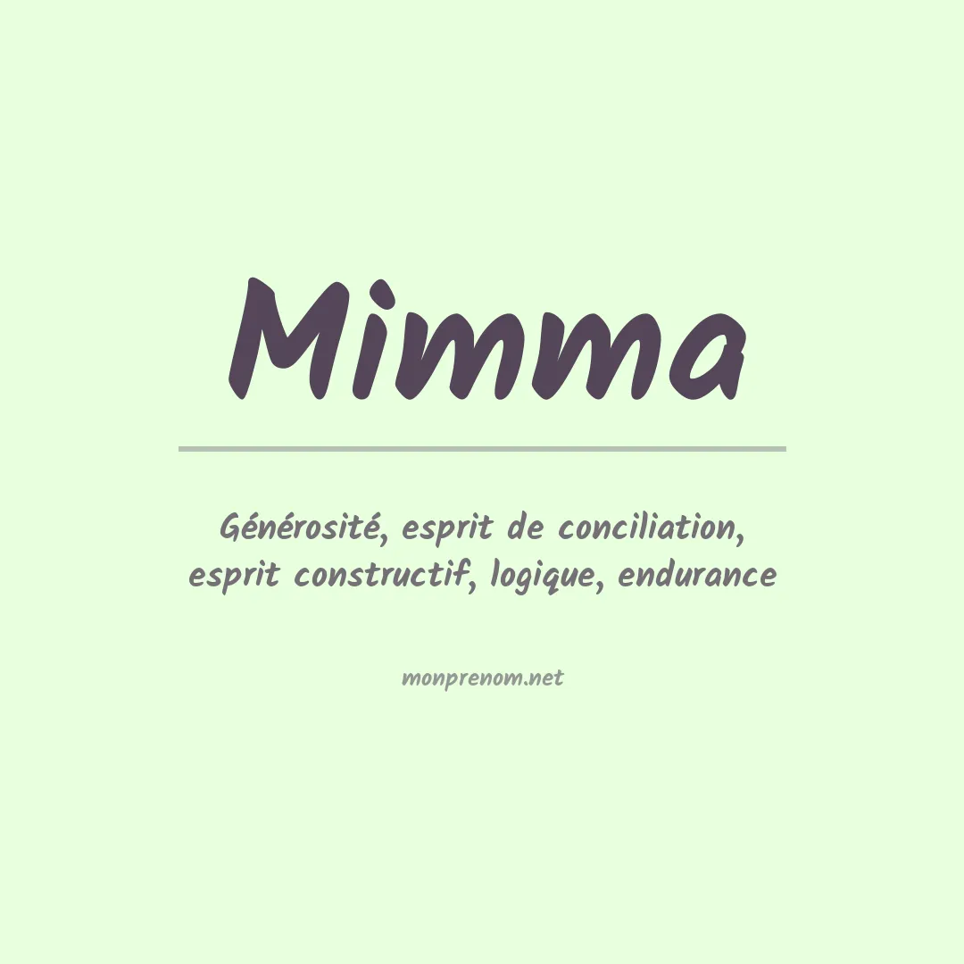 Signification du prénom Mimma