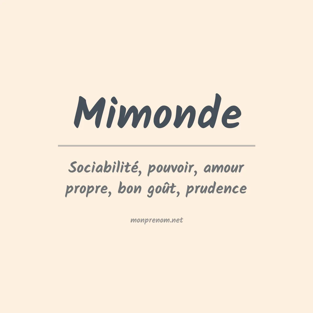 Signification du prénom Mimonde