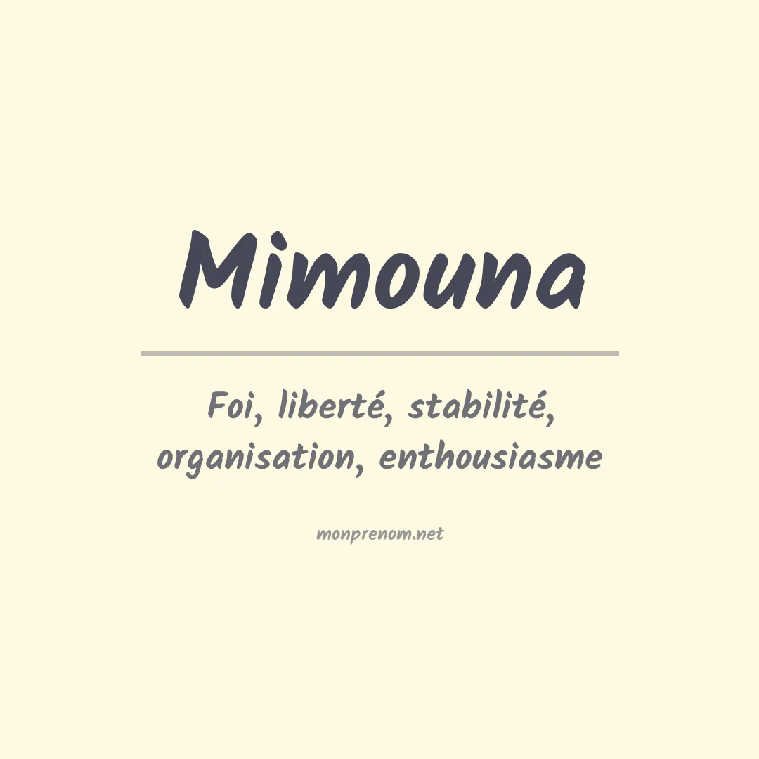 Signification du prénom Mimouna