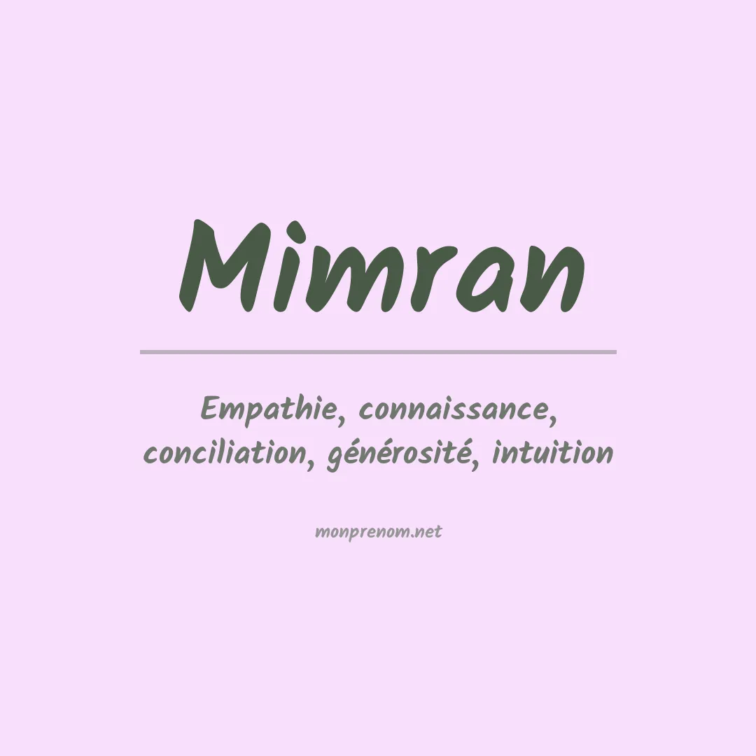 Signification du prénom Mimran