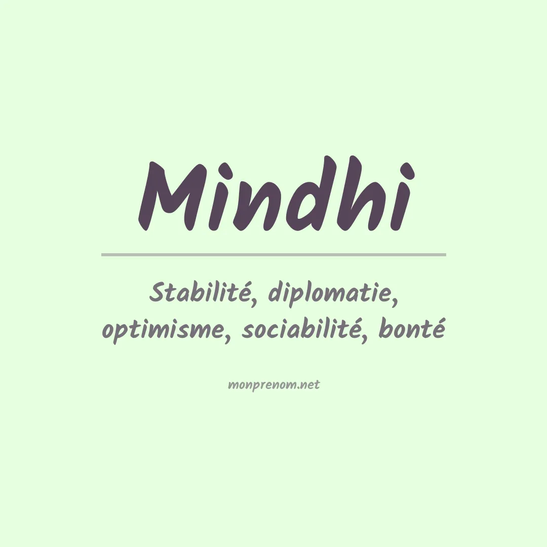 Signification du prénom Mindhi