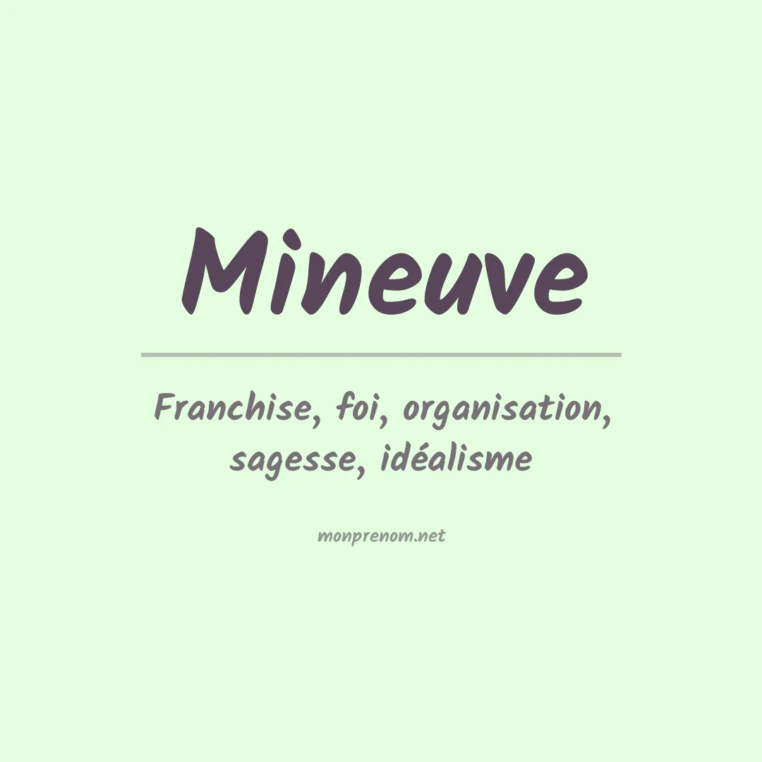 Signification du prénom Mineuve