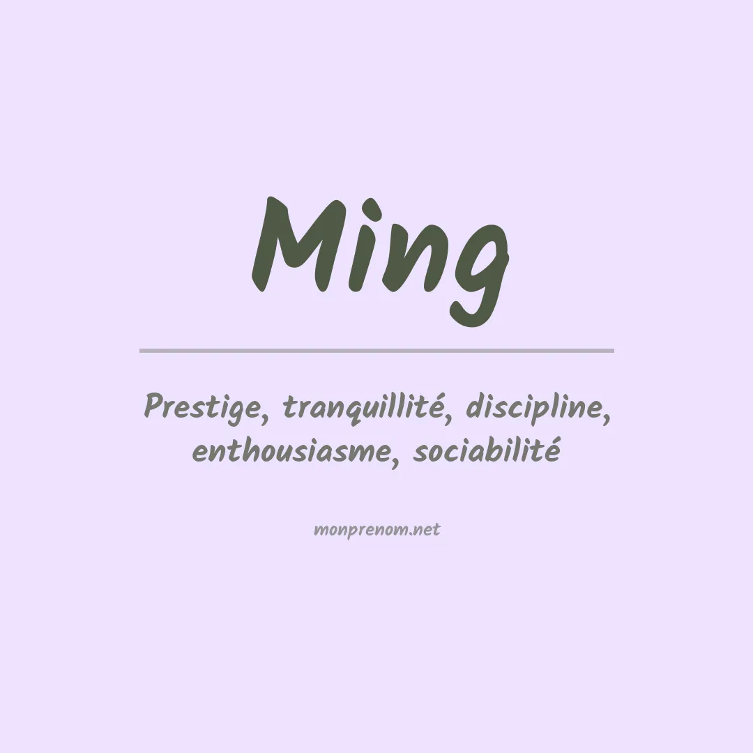 Prénom Ming