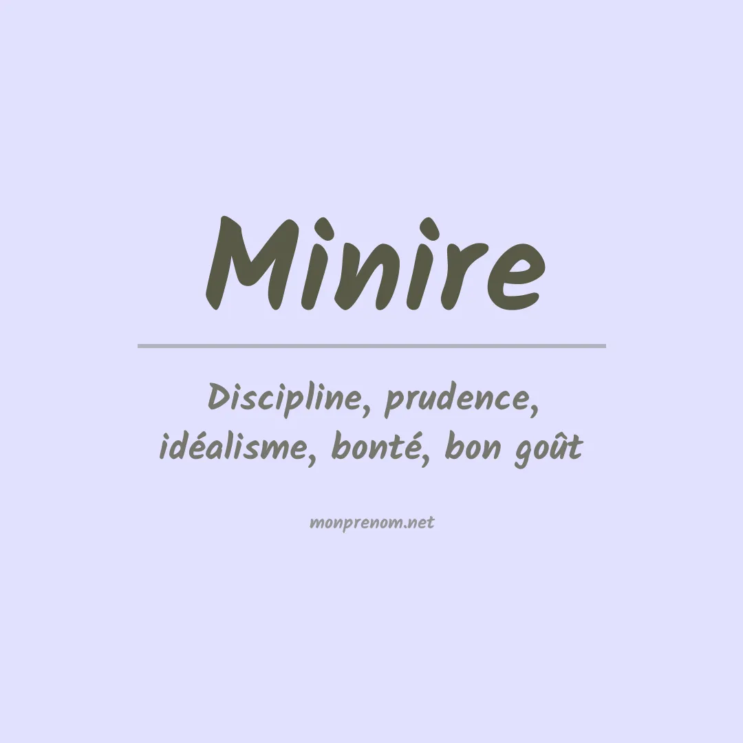Signification du prénom Minire