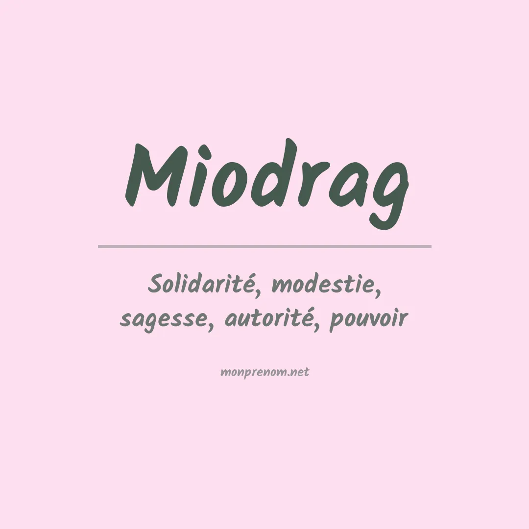 Signification du prénom Miodrag