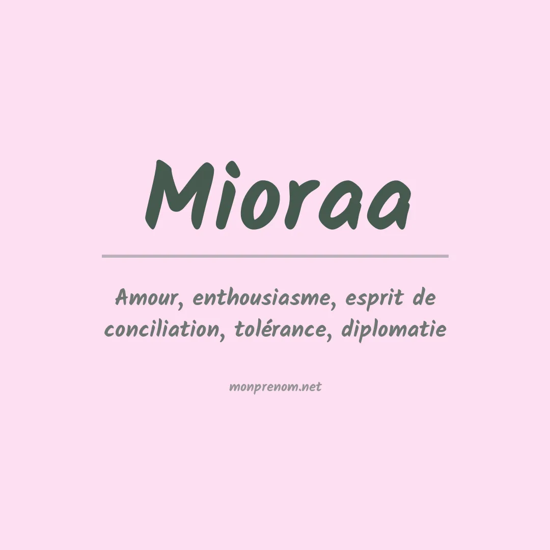 Signification du prénom Mioraa