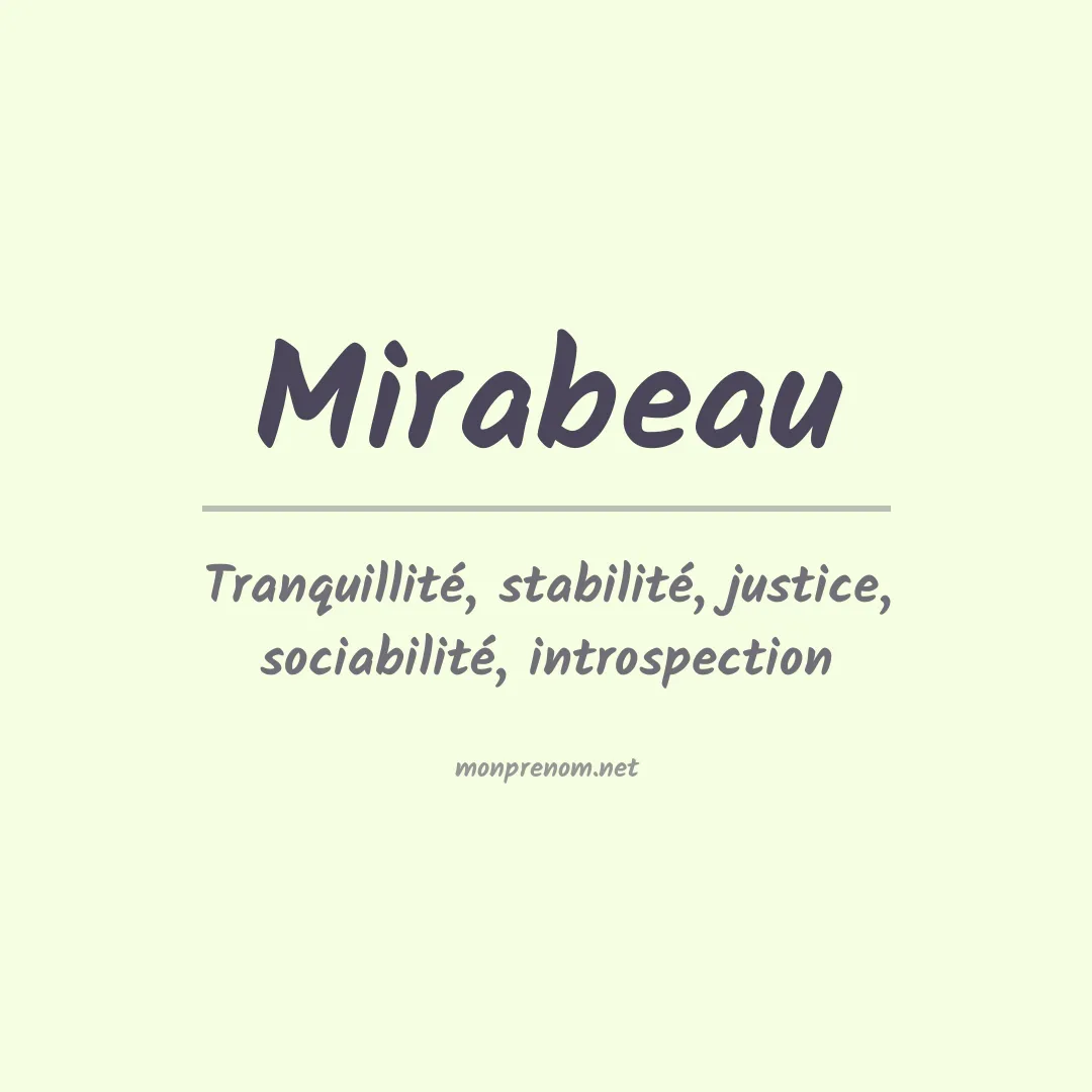 Signification du prénom Mirabeau