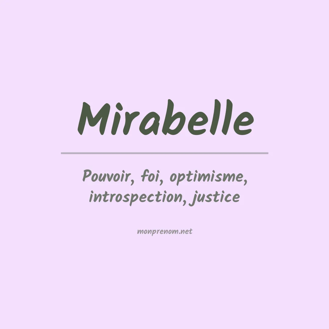 Signification du prénom Mirabelle