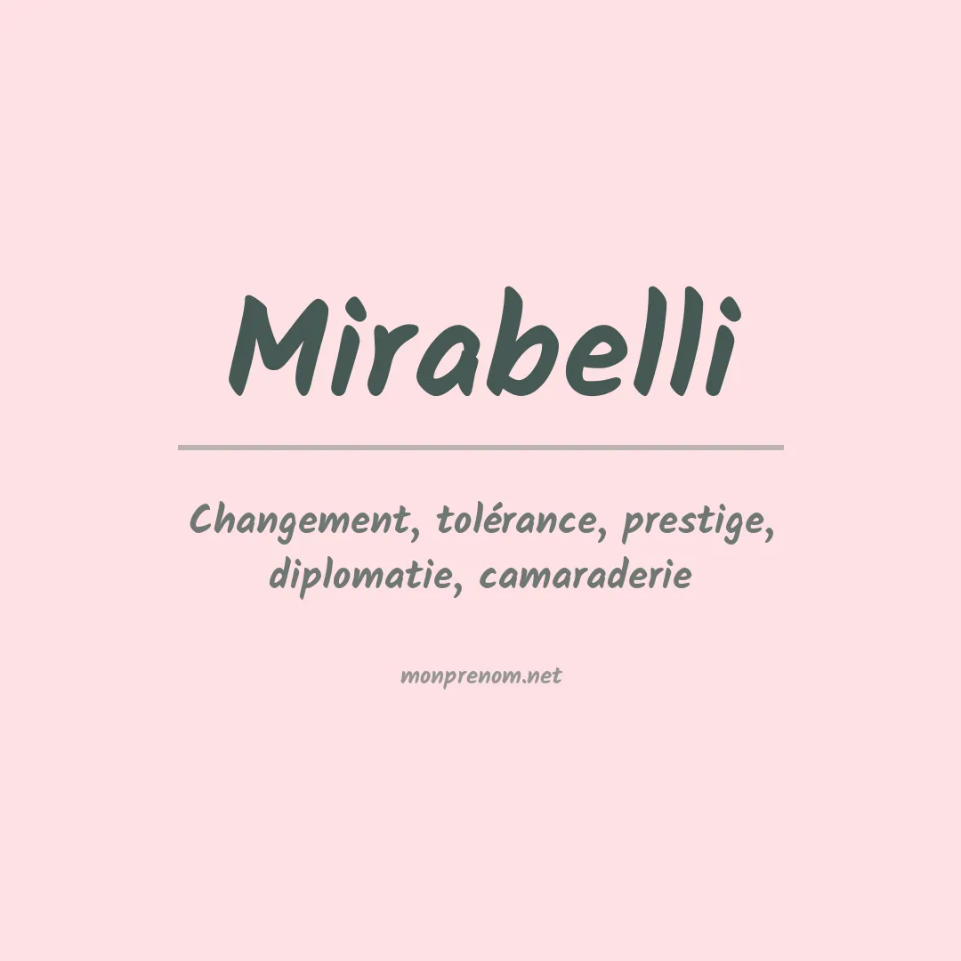 Signification du prénom Mirabelli