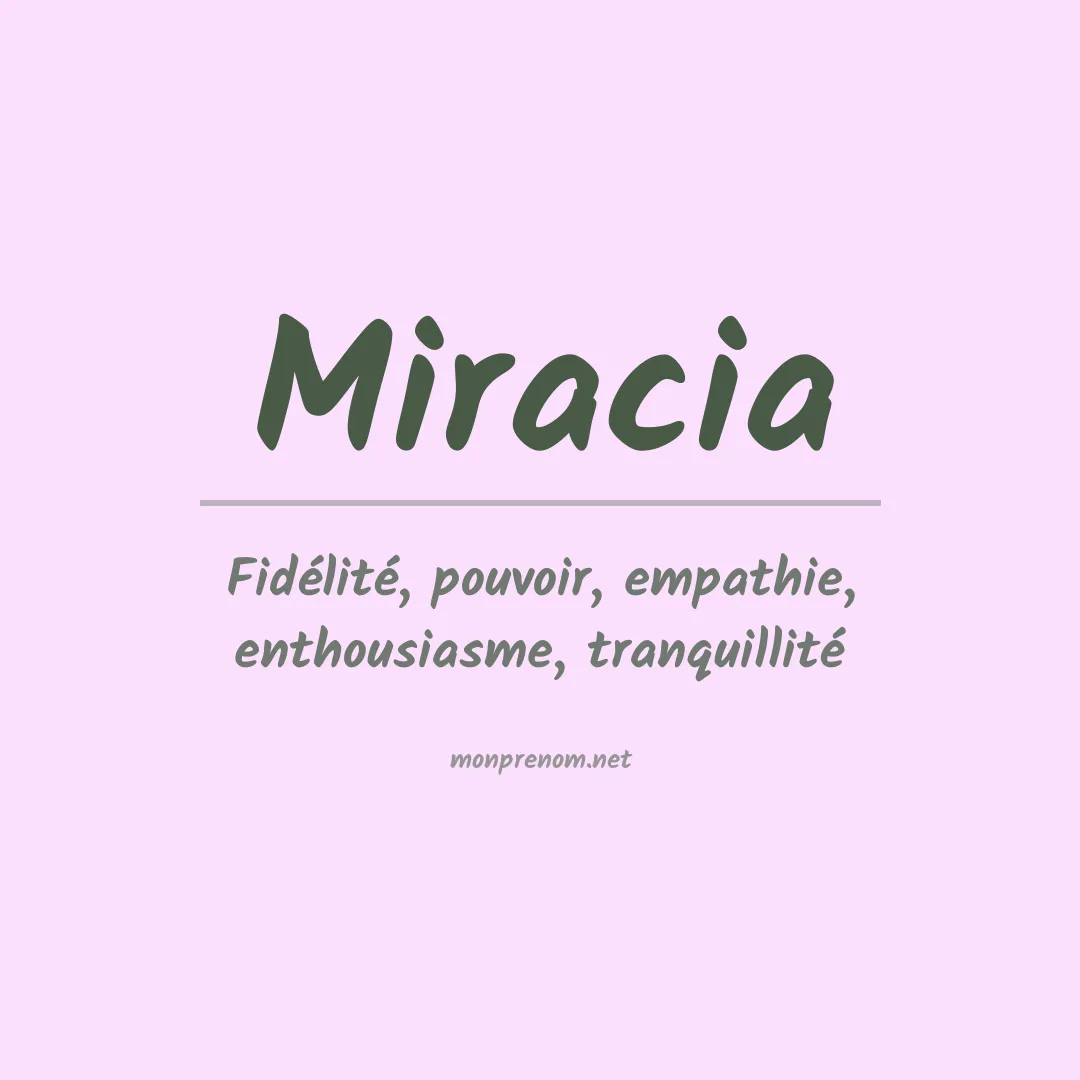 Signification du prénom Miracia