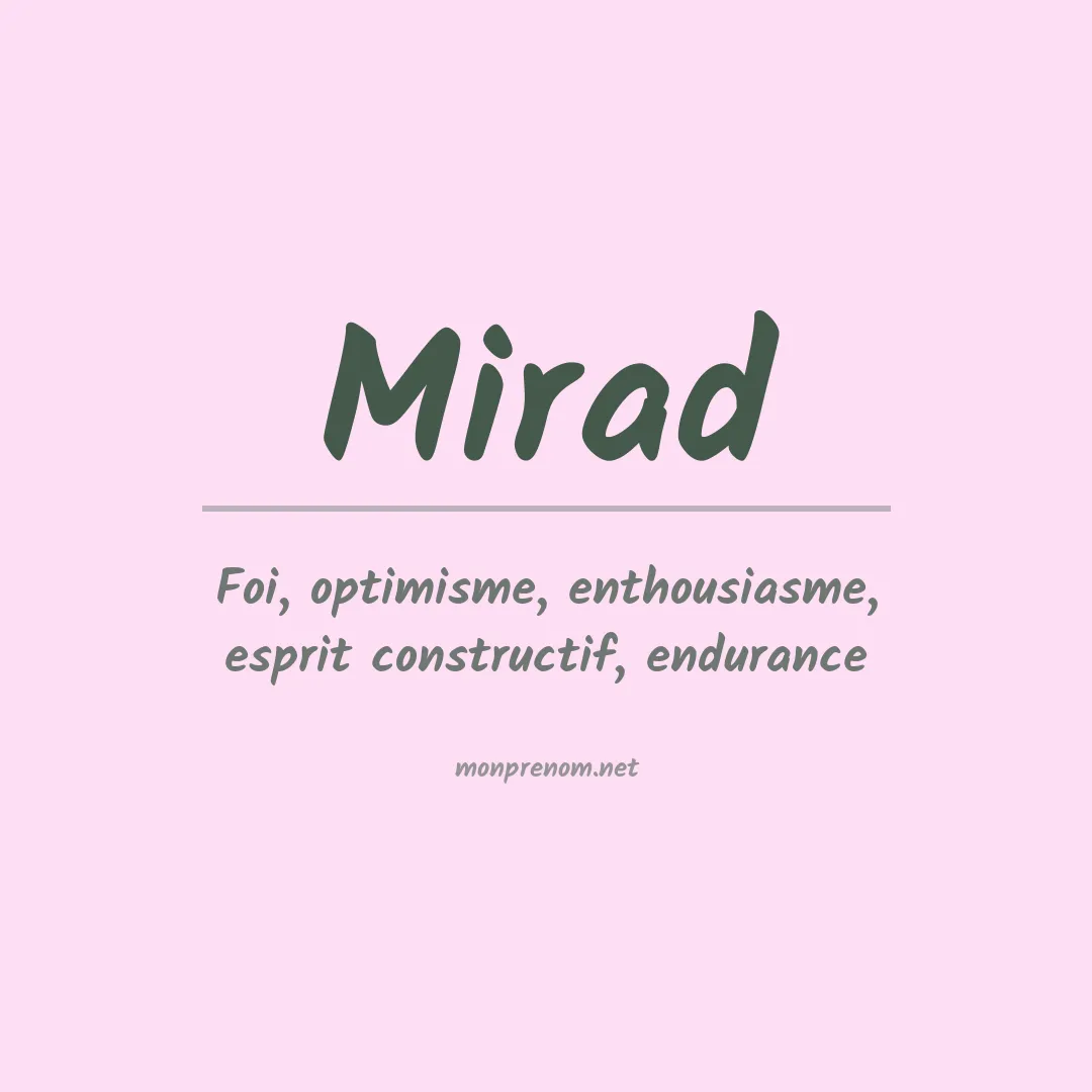 Signification du prénom Mirad