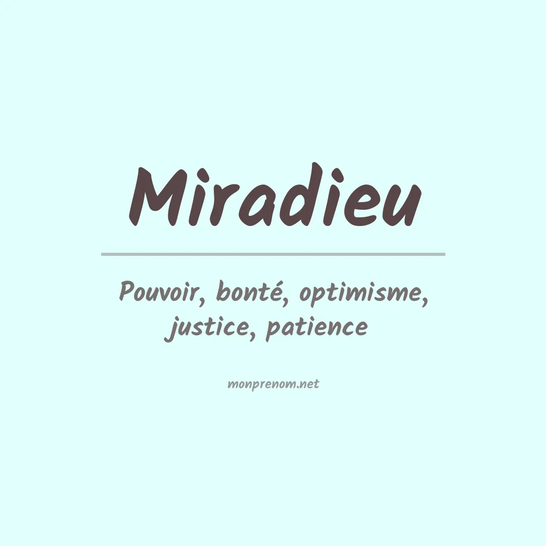 Signification du prénom Miradieu