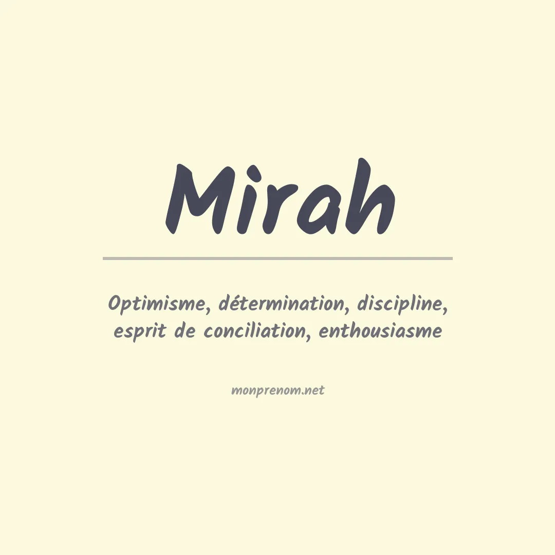 Signification du prénom Mirah