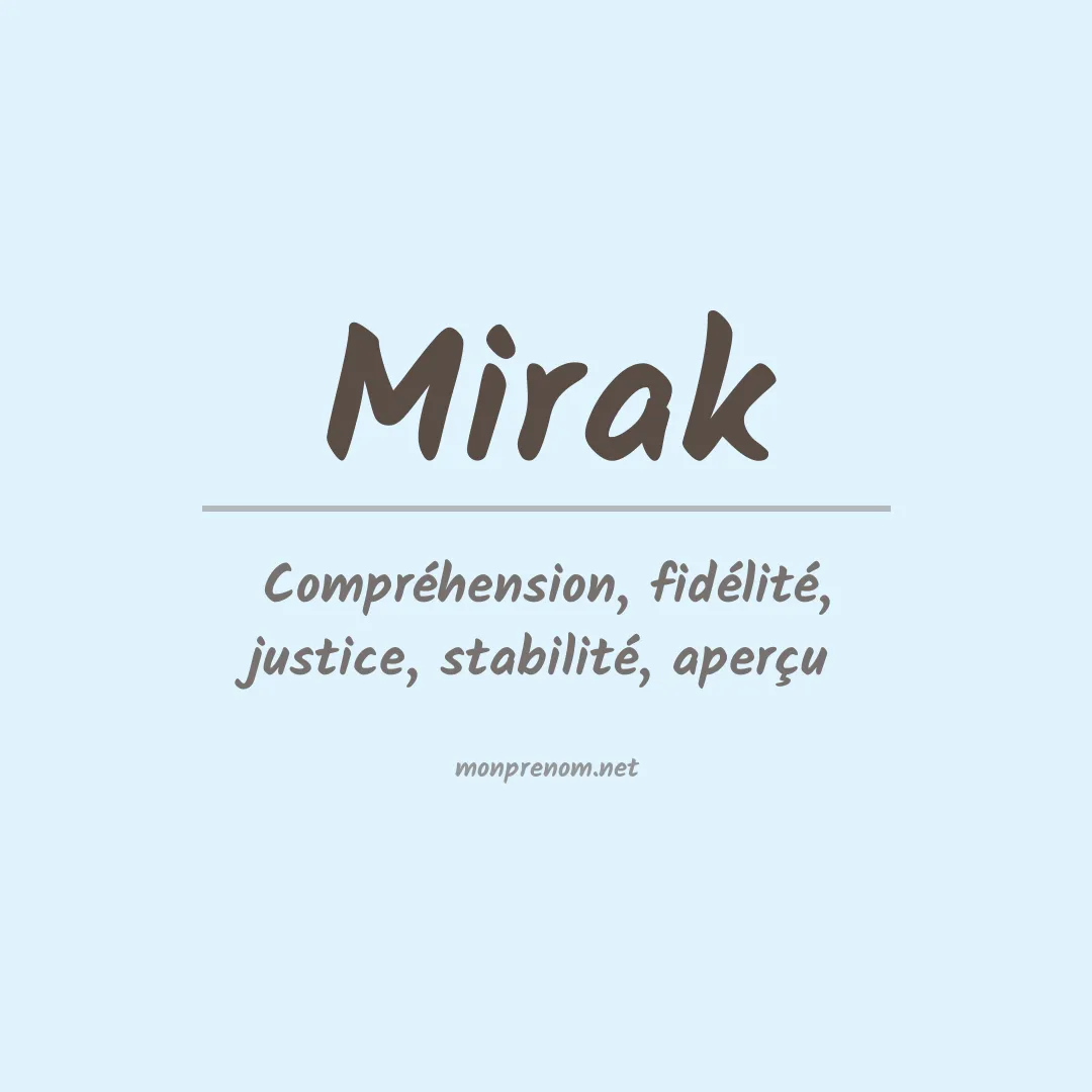 Signification du prénom Mirak