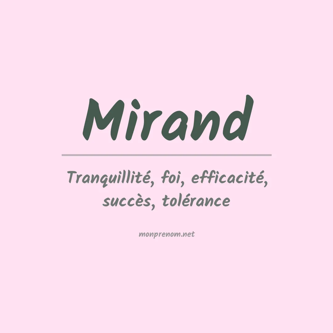 Prénom Mirand