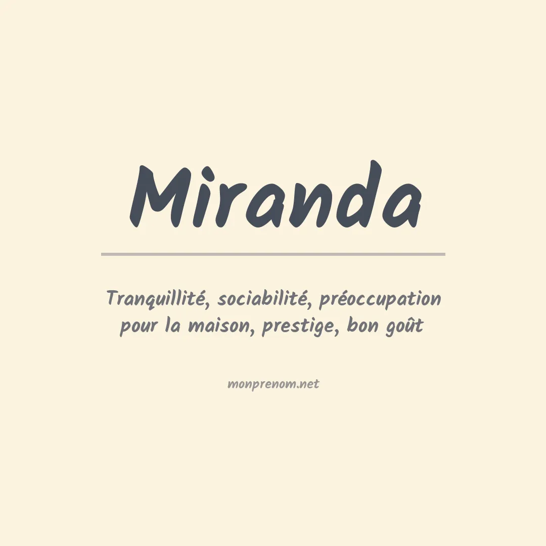 Prénom Miranda