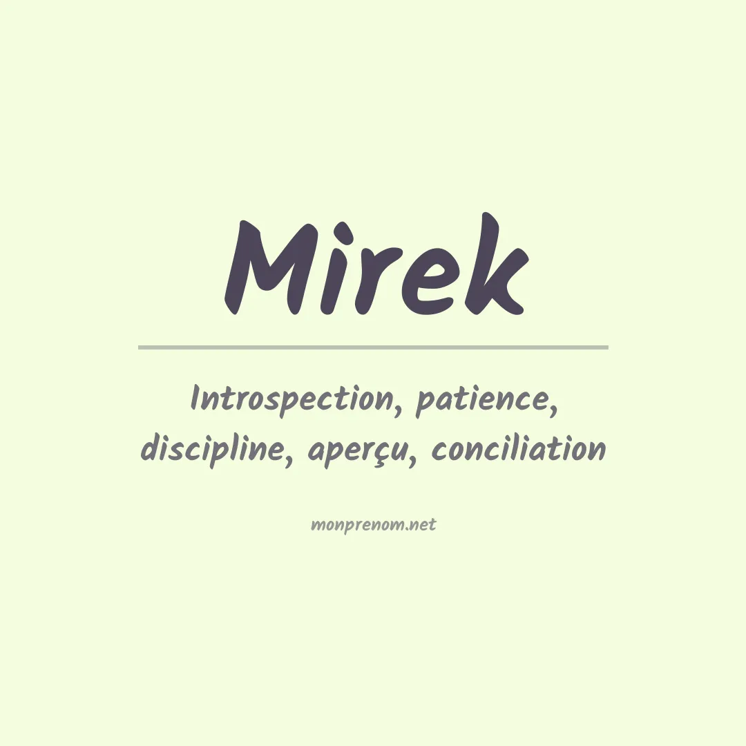 Signification du prénom Mirek