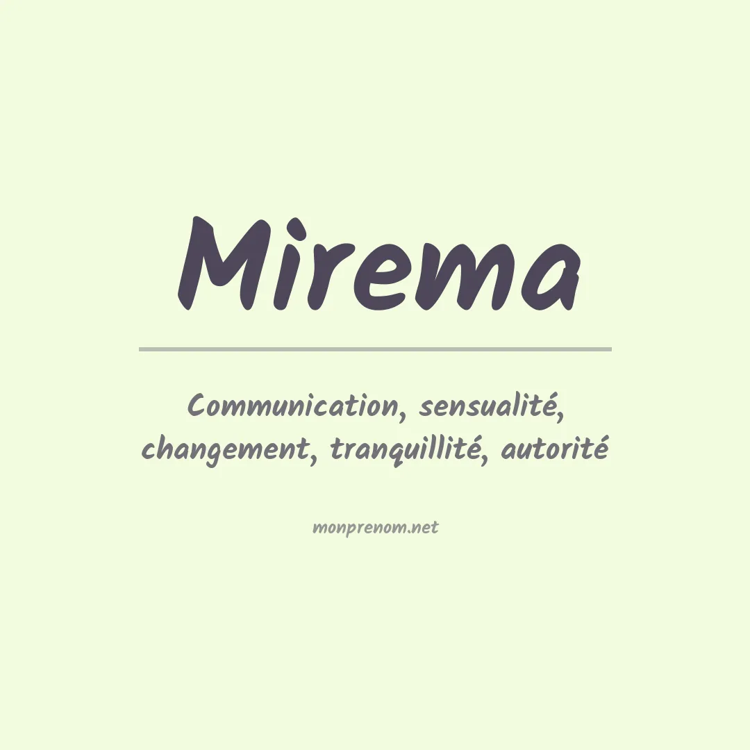 Signification du prénom Mirema