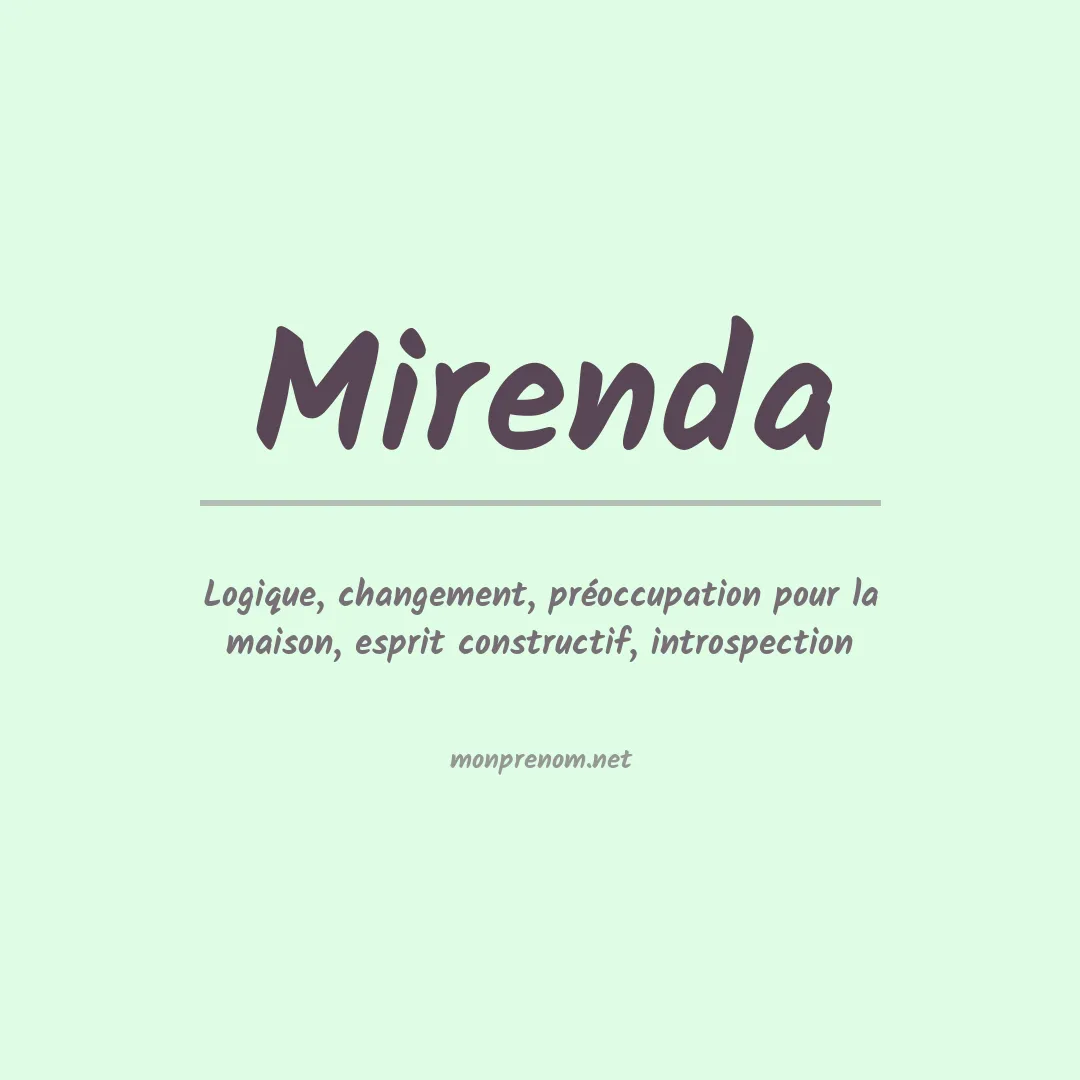 Prénom Mirenda