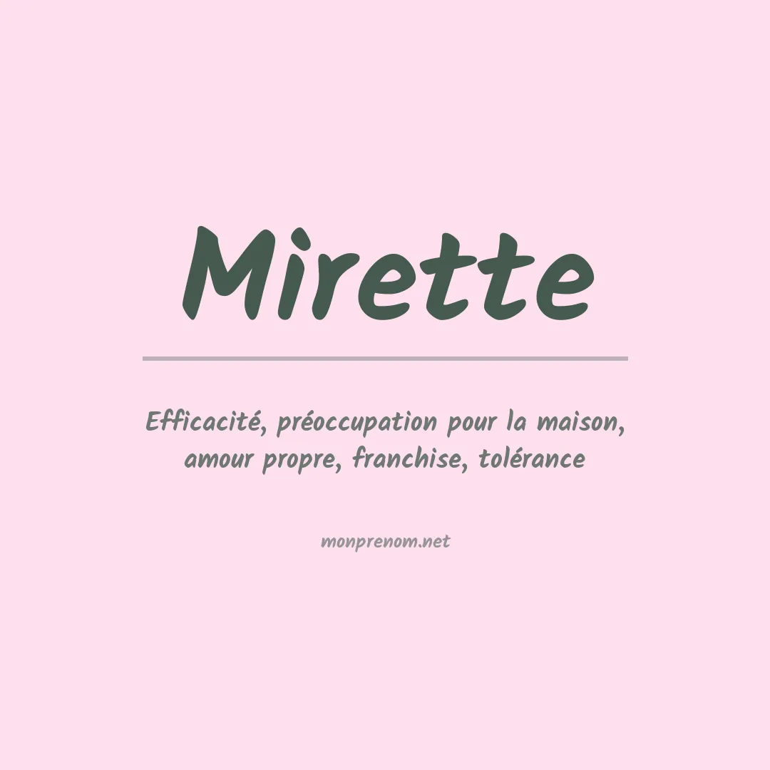 Prénom Mirette